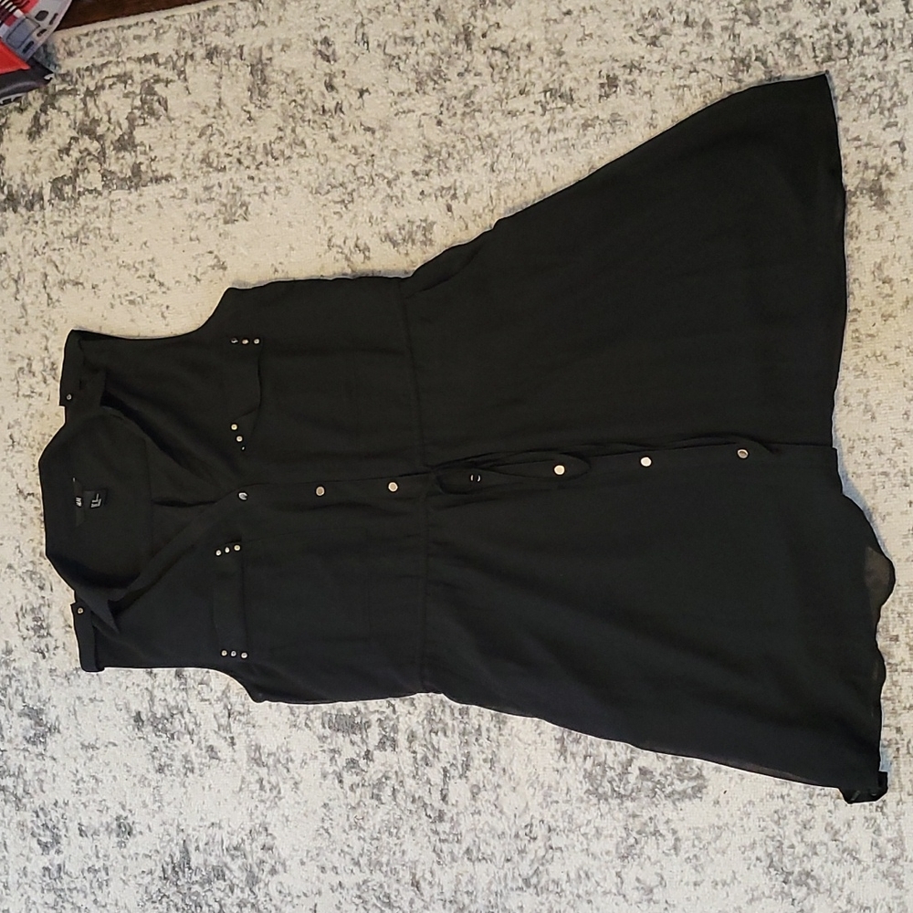 H&M black snap down dress